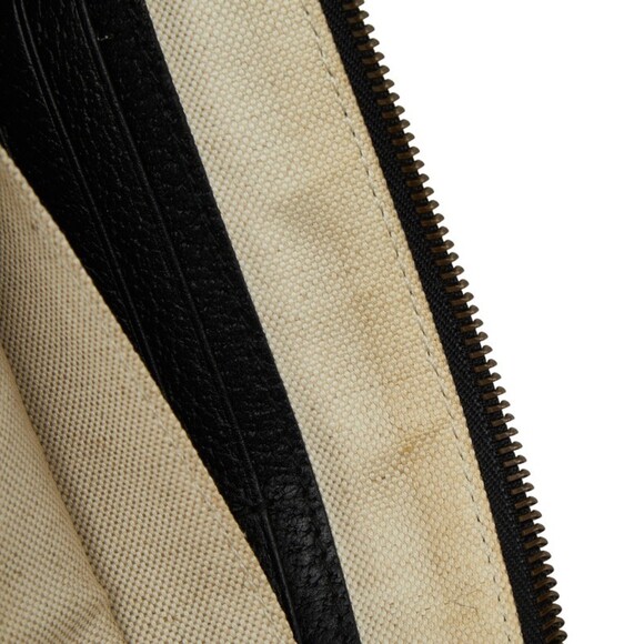 Gucci Beastar Clutch Bag/Second Bag 495066 Black/Gold Leather Women's GUCCI - Picture 7 of 10
